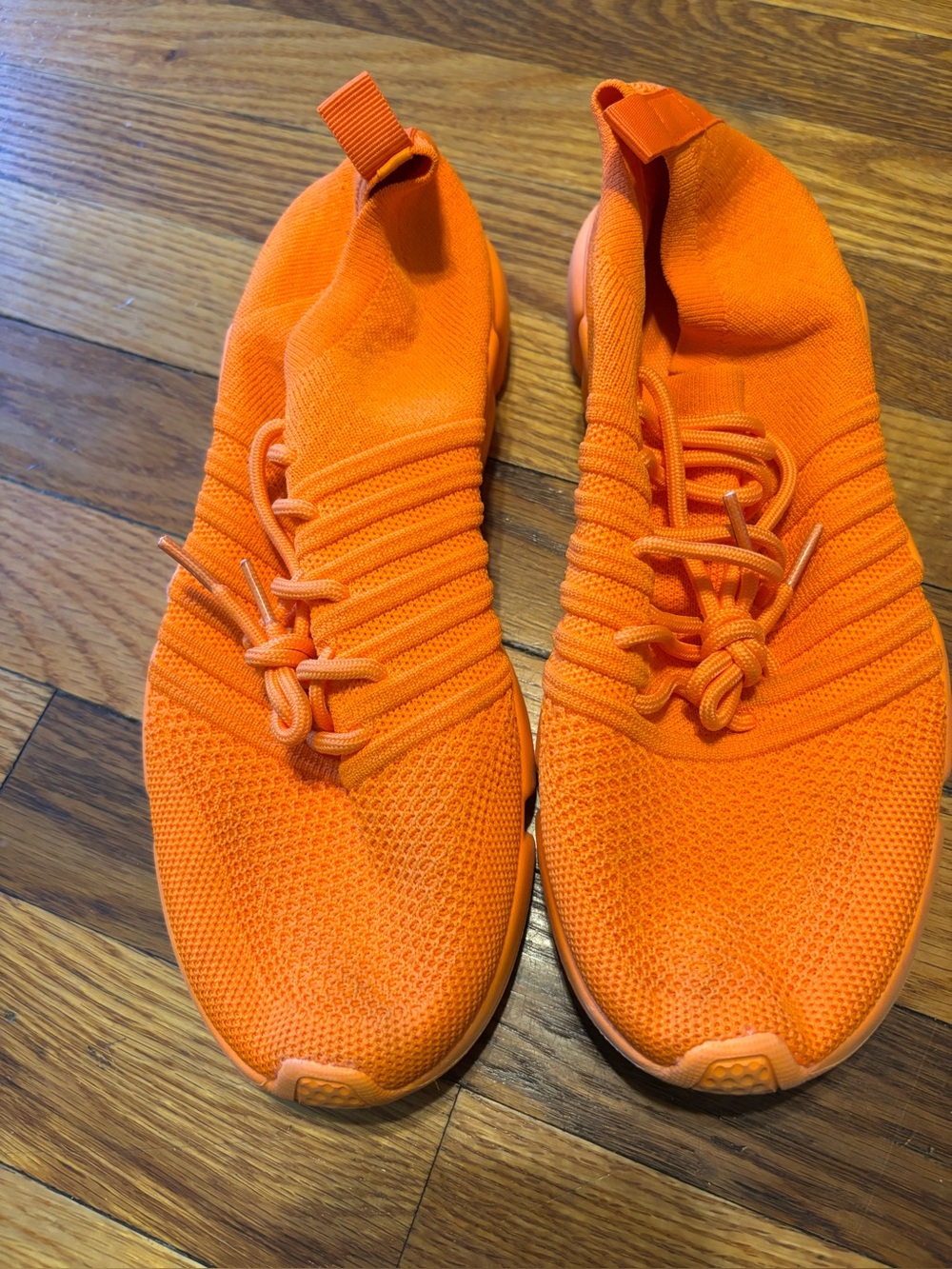 Women’s Lightweight Knit Lace-Up Sneakers - Orange